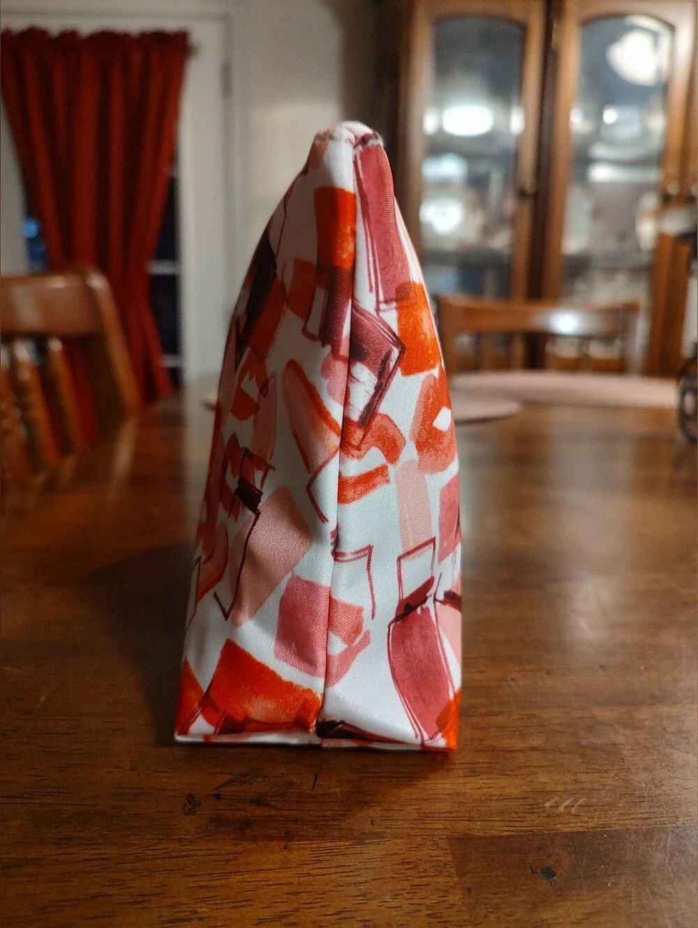 Makeup Print Cosmetic Pouch in Coral & Pink